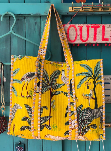 Boho tote quilted super tiger print