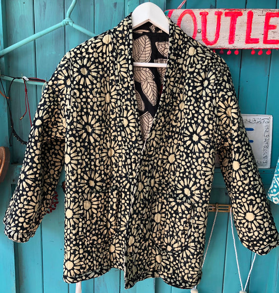Boho Quilted Jacket – Pink Poppy Dream 🌸✨