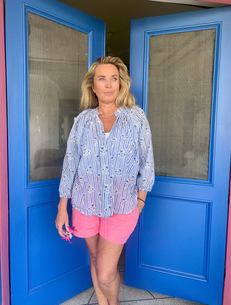 Polka dot  Block Print Blouse – Boho Cotton Top by Aurobelle -  AUROBELLE  IBIZA
