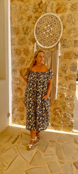 Anoushka boho summer dress blue