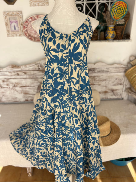 Sally dress  blue cotton ☀️ from Ibiza -  AUROBELLE  IBIZA