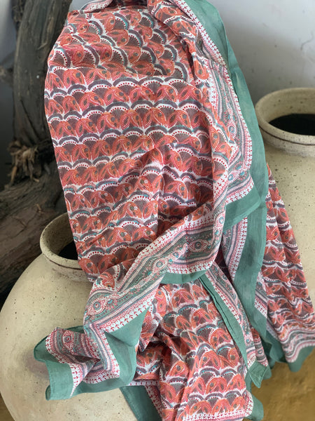 Big size Sarong    or Pareo in block print new collection 24