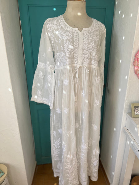 Romantic Ibiza dream  white cotton dress