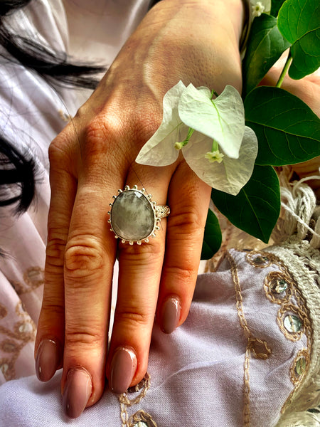 Silver Moon 🌙 stone Ananda Ibiza designer boho ring