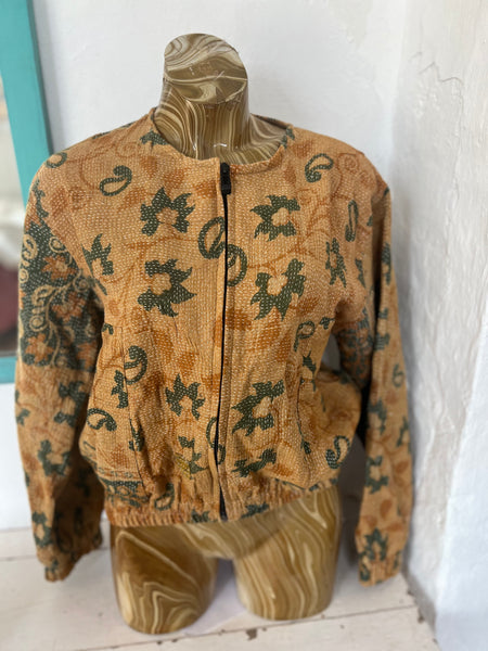 Boho bomber jacket in kantha textiles no 4