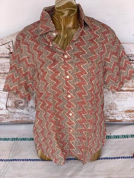 Boho shirt black and  red beige