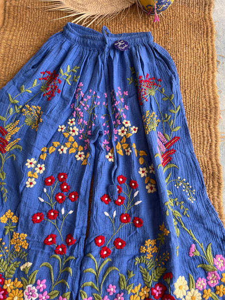 Chiang Mai boho trouser with flower hand embroidery 🧵
