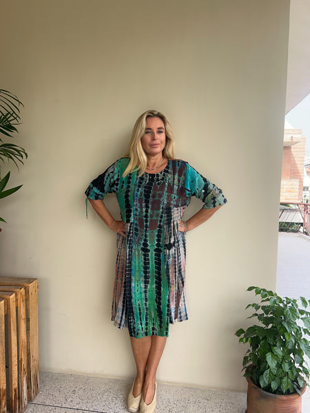 Hanoi silk dress no 4 green black