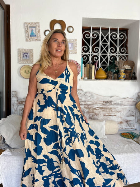 Isla Dress - blue flower 🌺 -  AUROBELLE  IBIZA