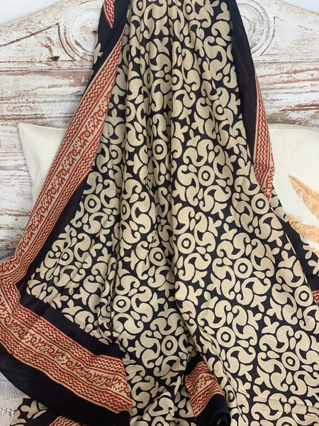 Big size Sarong   or Pareo in block print new collection no