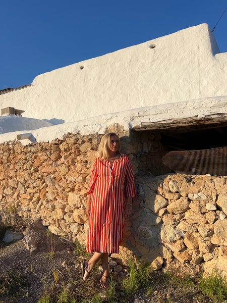 Softest light cotton kurta in trendy stripes -  AUROBELLE  IBIZA
