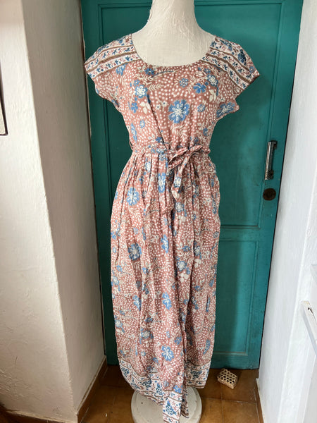 Emilie  sweet summer Dress  Polka dot beige -  AUROBELLE  IBIZA