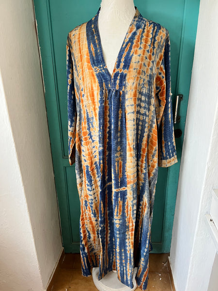 Silk Martha Kaftan – Upcycled Vintage Sari Collection no   :32 Size  large Xlarge