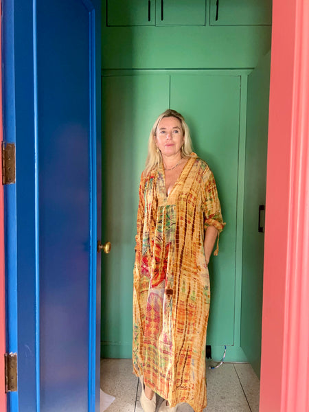 Silk Martha Kaftan – Upcycled Vintage Sari Collection no 4