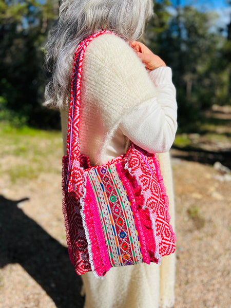 One-of-a-Kind Ibiza Patchwork Bag Boho big borders -  AUROBELLE  IBIZA