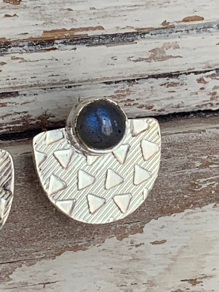 Formentera / Silver  Labradorite Gemstone designer earrings