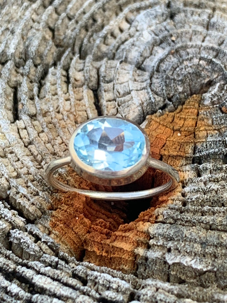 Blue Topaz Silver Ring