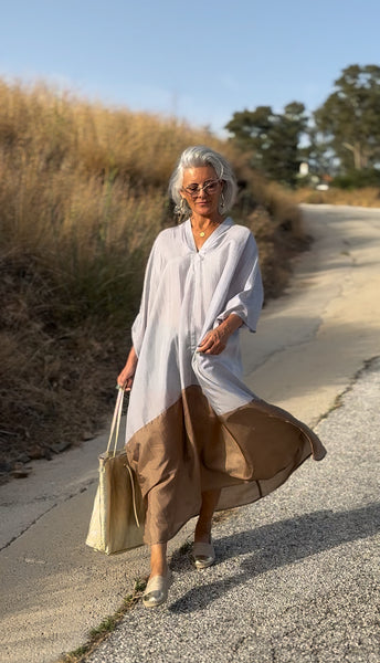 Exclusive luxury 100% organic Silk kaftan - free size