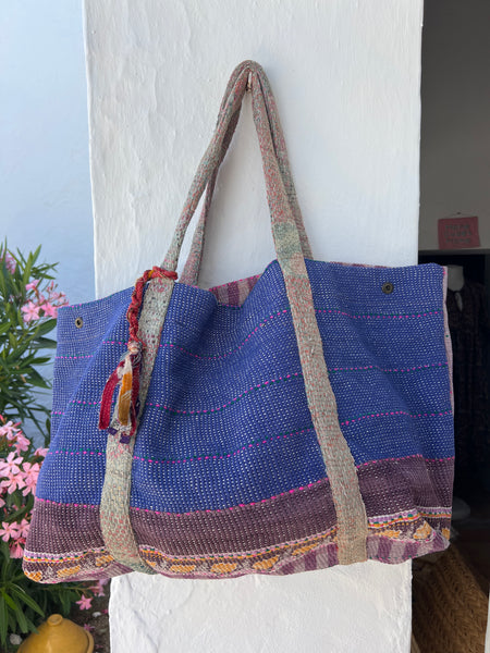 Big  vintage kantha beach and travel bag  sale ! -  AUROBELLE  IBIZA