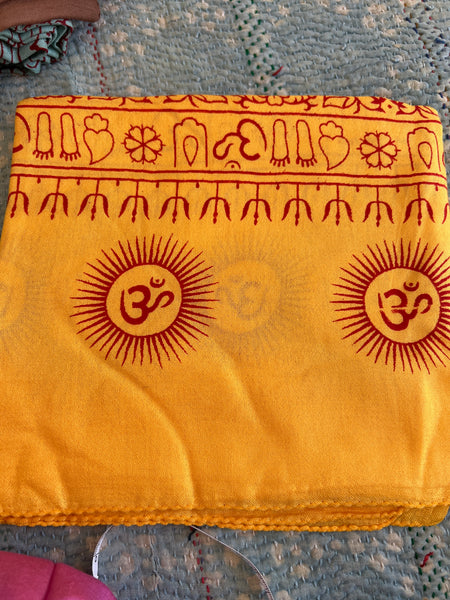 Om 🕉 big size Sarong - Pareo shawl sunshine yellow