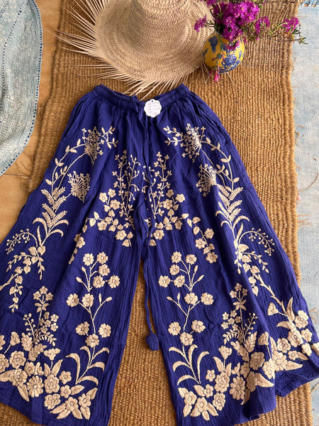 Chiang Mai boho trouser with flower hand embroidery 🧵