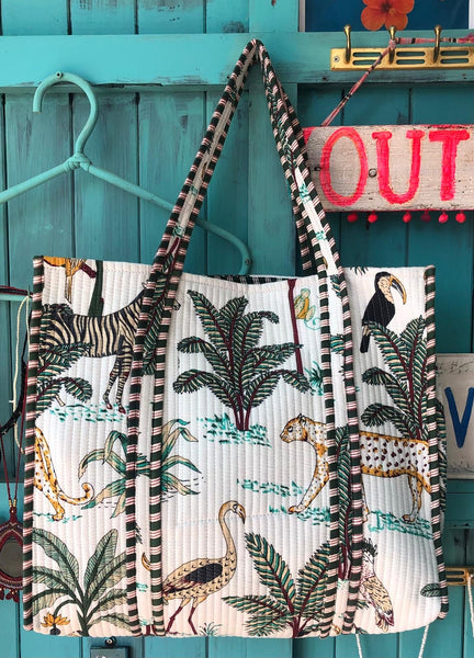 Boho tote quilted super bag tiger print
