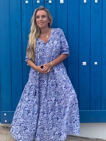 Blue Boho dress Portugal AUROBELLE IBIZA Blue Boho dress Portugal AUROBELLE IBIZA