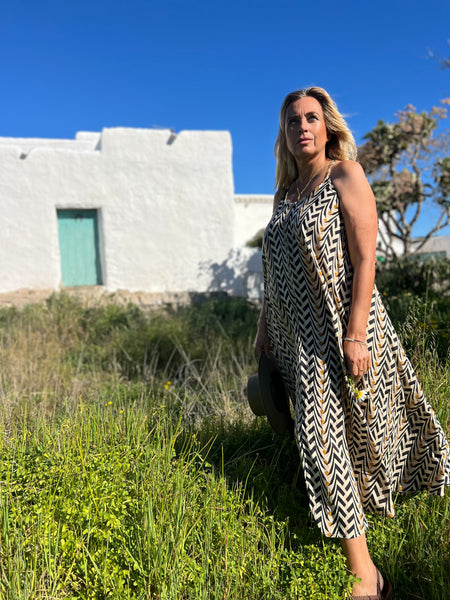 Tânja Dress – Boho Flow in Earth & Light -  AUROBELLE  IBIZA