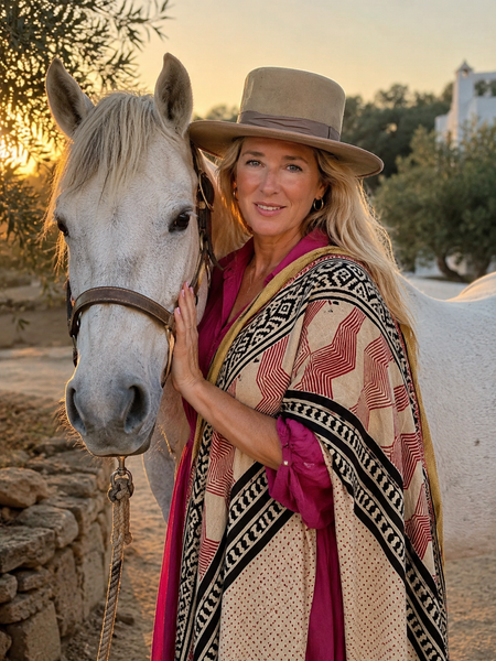 Big size Sarong ,Hand Block Printed Extra Large Sarong | Organic Cotton Muslin | Natural Bagru Print with horse