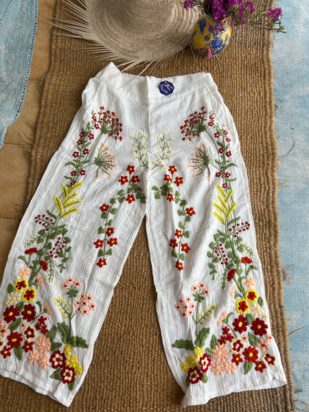 Chiang Mai boho trouser with flower hand embroidery 🧵
