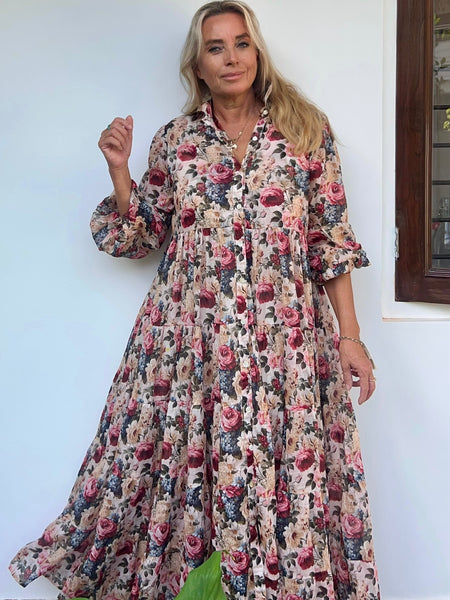 Romantic dress  Roses -  AUROBELLE  IBIZA