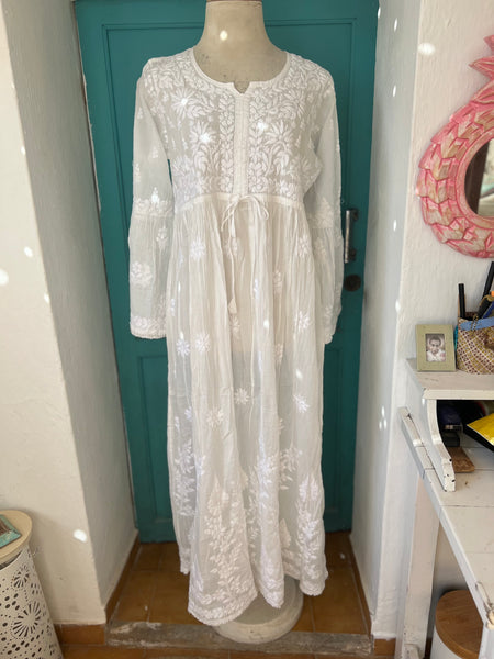 Romantic Ibiza dream  white cotton dress