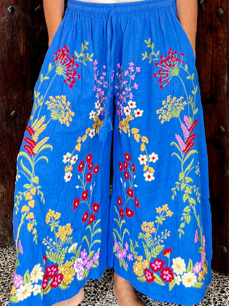 Chiang Mai boho trouser with flower hand embroidery 🧵