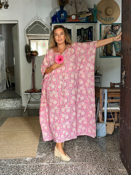 Kaftanfree size in happy block print
