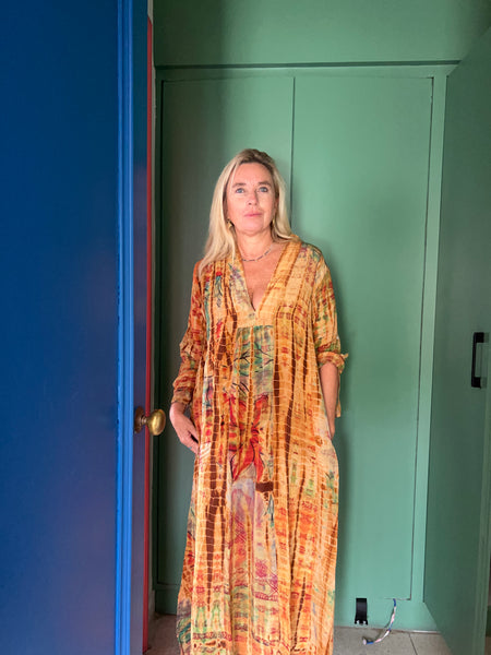 Silk Martha Kaftan – Upcycled Vintage Sari Collection no 4