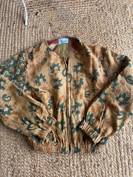 Boho bomber jacket in kantha textiles no 4