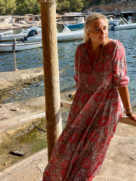 Boho dress sun flower