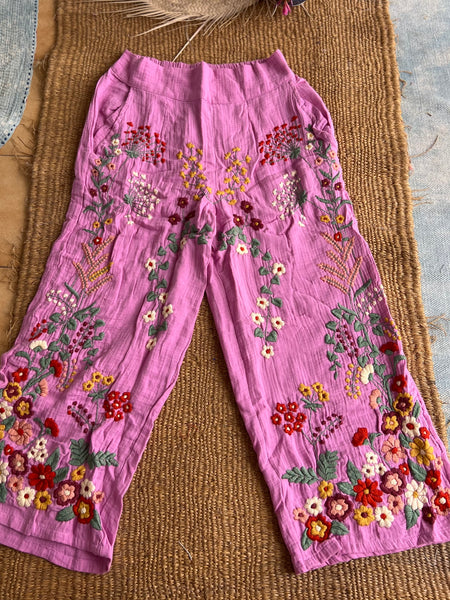 Chiang Mai boho trouser with flower hand embroidery 🧵
