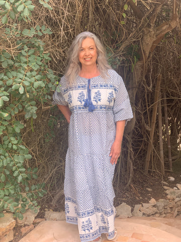 princess polly baby blue dress Blue White Stripes Linen Rhapsody Dress
