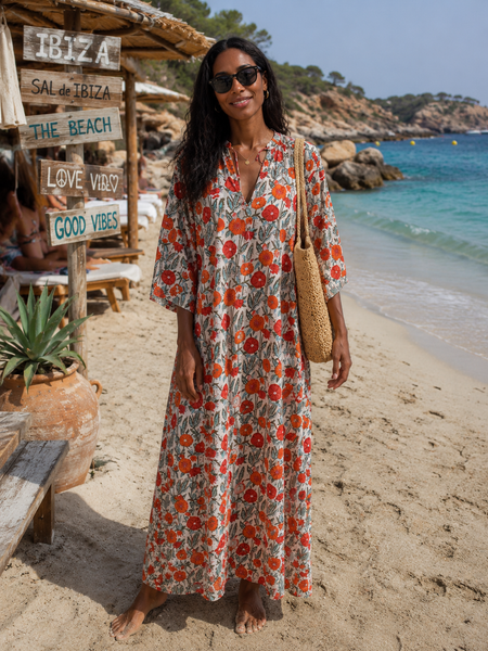 Lisa Dress Orange sunflower