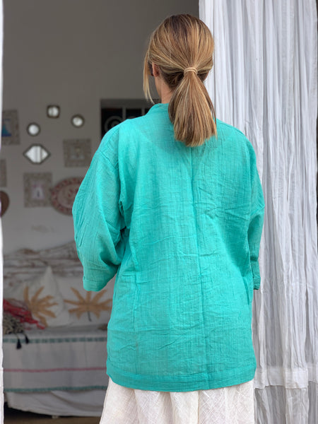 Ibiza boho short kimono 👘 in turquoise