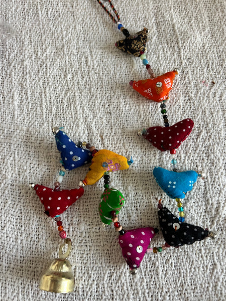 Indian folk boho deco charm bell to hang -  AUROBELLE  IBIZA