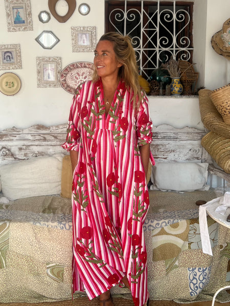 Martha pink boho beautiful long Kaftan