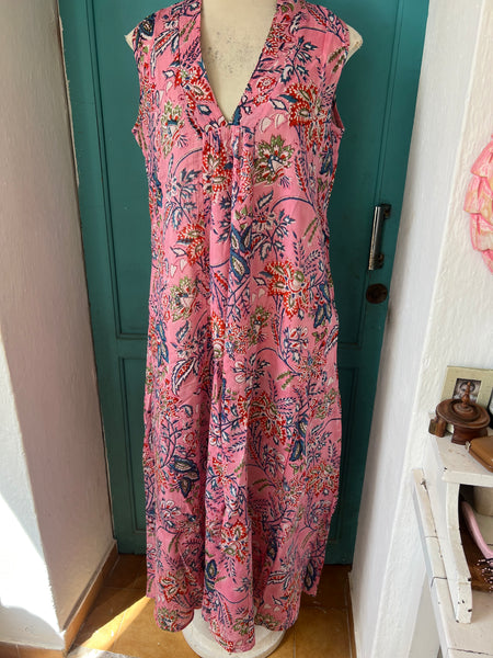 Pam sleeveless maxi boho dress pink flower 🌸