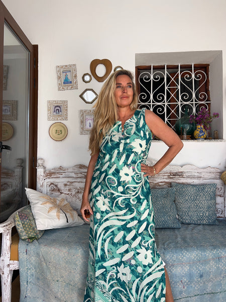 Jaipur Kaftan sleeveles turquoise Formaxi long