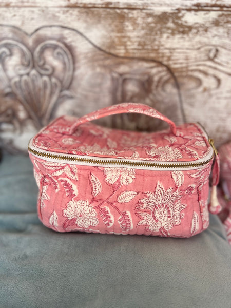 Floral boho Cosmetic Bag square