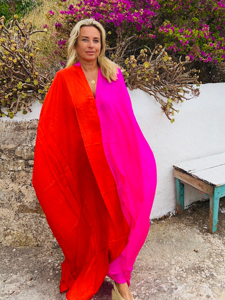 Exclusive luxury 100% organic Silk kaftan - free size