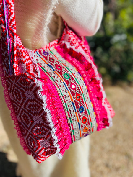 One-of-a-Kind Ibiza Patchwork Bag Boho big borders -  AUROBELLE  IBIZA