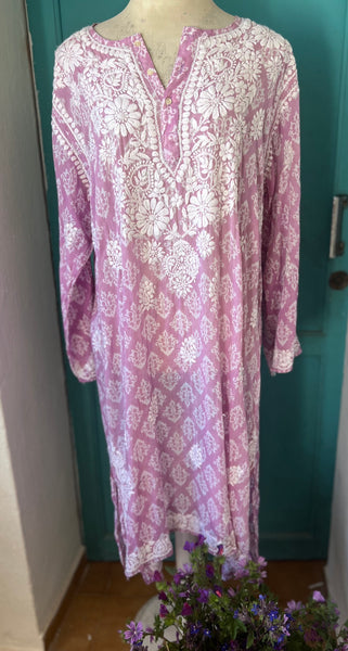 Softest light cotton kurta with embroidery