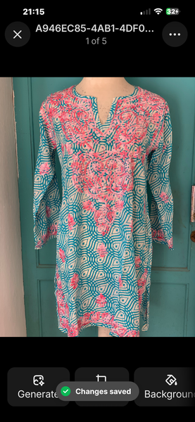 Silk Tunic – Turquoise Ocean Blue with Hand Embroidery